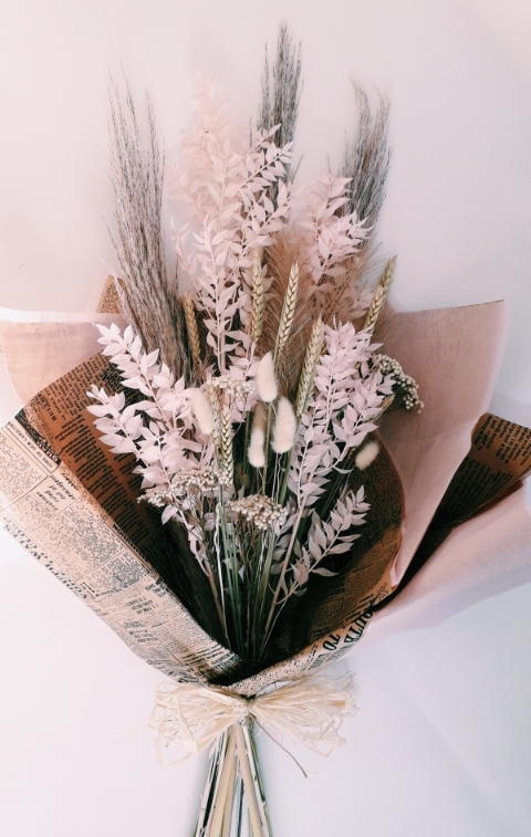 Dried Flower Bouquet Pink