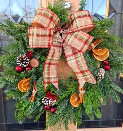 Log Cabin Christmas Wreath